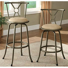 Load image into Gallery viewer, Set of 2- Adjustable Height Padded Seat Barstools