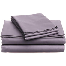 Load image into Gallery viewer, CAL King 400 Thread Count Cotton Sheet Set in Plum Purple