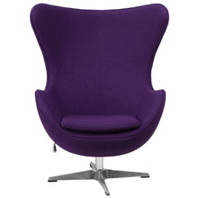 Load image into Gallery viewer, Purple Wool Fabric Upholstered Mid-Century Style Arm Chair