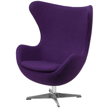 Load image into Gallery viewer, Purple Wool Fabric Upholstered Mid-Century Style Arm Chair