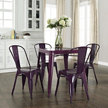 Load image into Gallery viewer, Mid-century French Cafe Style Powder-coated Steel Dining Table in Purple