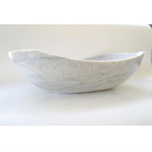 Load image into Gallery viewer, Light Grey White Marble Polished Stone Oval Vessel Sink
