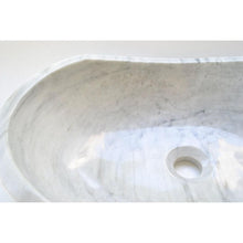 Load image into Gallery viewer, Light Grey White Marble Polished Stone Oval Vessel Sink