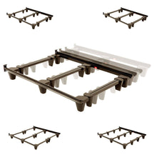 Load image into Gallery viewer, Heavy Duty Metal Bed Frame in Mahogany Finish Adjusts to Size Full Queen King and California King