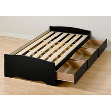 Load image into Gallery viewer, Twin XL Platform Bed Frame with 3 Storage Drawers in Black