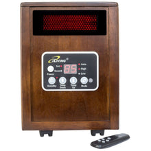 Load image into Gallery viewer, Infrared Space Heater 1500W with Remote w- Dark Walnut Wood Cabinet