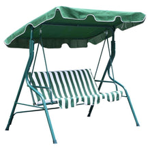 Load image into Gallery viewer, Green and White 2-Seat Outdoor Patio Porch Canopy Swing