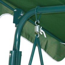 Load image into Gallery viewer, Green and White 2-Seat Outdoor Patio Porch Canopy Swing