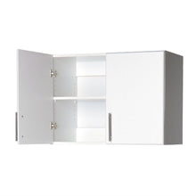 Load image into Gallery viewer, White Wall Cabinet with 2 Doors and Adjustable Shelf
