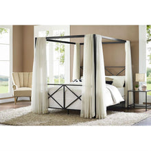 Load image into Gallery viewer, Queen size 4-Post Metal Canopy Bed Frame in Black