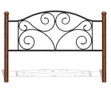 Load image into Gallery viewer, Queen Complete Metal Bed Frame with Wood Post Headboard and Footboard in Matte Black Finish