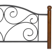Load image into Gallery viewer, Queen Complete Metal Bed Frame with Wood Post Headboard and Footboard in Matte Black Finish