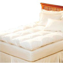 Load image into Gallery viewer, Queen size Feather Bed Topper with 100-Percent Cotton Quilted Baffle Box Design
