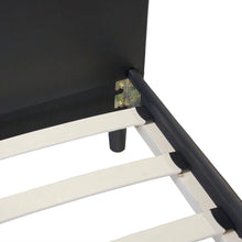 Load image into Gallery viewer, Queen size Black Faux Leather Platform Bed with Headboard