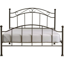 Load image into Gallery viewer, Queen size Scroll Design Metal Bed Frame with Headboard and Footboard in Brown Finish