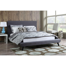 Load image into Gallery viewer, Queen size Grey Modern Classic Mid-Century Style Upholstered Platform Bed