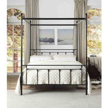 Load image into Gallery viewer, Queen Sturdy Metal Platform Bed Frame with Canopy in Black Metal Finish