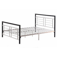 Load image into Gallery viewer, Queen size Metal Platform Bed with Headboard and Footboard in Black Silver Finish