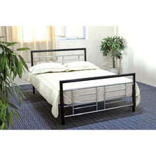 Load image into Gallery viewer, Queen size Metal Platform Bed with Headboard and Footboard in Black Silver Finish