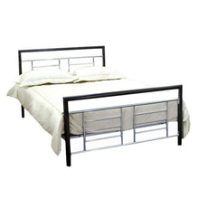 Load image into Gallery viewer, Queen size Metal Platform Bed with Headboard and Footboard in Black Silver Finish
