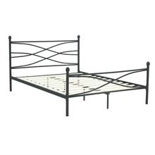 Load image into Gallery viewer, Queen size Matte Black Metal Platform Bed Frame with Headboard and Footboard