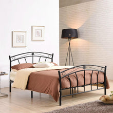 Load image into Gallery viewer, Queen size Black Metal Platform Bed Frame with Headboard and Footboard