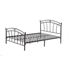 Load image into Gallery viewer, Queen size Black Metal Platform Bed Frame with Headboard and Footboard