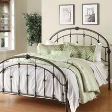 Load image into Gallery viewer, Queen size Metal Bed in Antique Bronze Pewter Finish with Headboard and Footboard