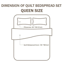 Load image into Gallery viewer, Queen 3-Piece Cotton Quilt Bedspread Set with Grey White Floral Pattern