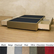 Load image into Gallery viewer, Queen size Charcoal Microfiber Upholstered Platform Bed with 4 Storage Drawers