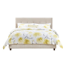 Load image into Gallery viewer, Queen Tan Linen Upholstered Platform Bed Frame with Button Tufted Headboard