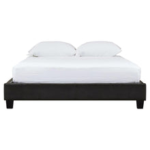 Load image into Gallery viewer, Queen size Modern Dark Chocolate Brown Faux Leather Upholstered Platform Bed Frame
