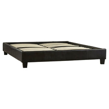 Load image into Gallery viewer, Queen size Modern Dark Chocolate Brown Faux Leather Upholstered Platform Bed Frame