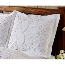 Load image into Gallery viewer, Queen size 3-piece 100-Percent Cotton Chenille Bedspread in White with Shams