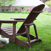 Load image into Gallery viewer, Dark Brown Wood Adirondack Chair with Built-in Retractable Ottoman