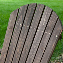 Load image into Gallery viewer, Dark Brown Wood Adirondack Chair with Built-in Retractable Ottoman