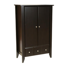 Load image into Gallery viewer, Bedroom Wardrobe Armoire Cabinet in Dark Brown Mocha Wood Finish