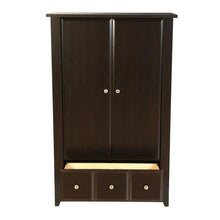 Load image into Gallery viewer, Bedroom Wardrobe Armoire Cabinet in Dark Brown Mocha Wood Finish