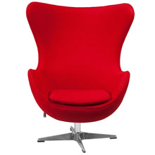 Load image into Gallery viewer, Red Wool Fabric Contemporary Armchair Egg Shaped Living Room Accent Chair