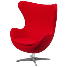 Load image into Gallery viewer, Red Wool Fabric Contemporary Armchair Egg Shaped Living Room Accent Chair