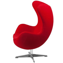 Load image into Gallery viewer, Red Wool Fabric Contemporary Armchair Egg Shaped Living Room Accent Chair