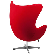 Load image into Gallery viewer, Red Wool Fabric Contemporary Armchair Egg Shaped Living Room Accent Chair