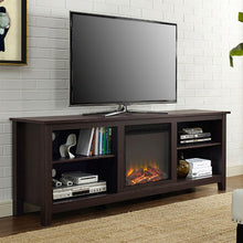 Load image into Gallery viewer, Espresso 70-inch Electric Fireplace TV Stand Space Heater
