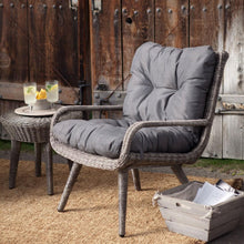Load image into Gallery viewer, Weather Resistant Wicker Resin Patio Furniture Set with 2 Chairs Cushions and Side Table