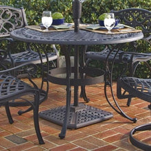 Load image into Gallery viewer, 42-inch Round Black Metal Outdoor Patio Dining Table with Umbrella Hole