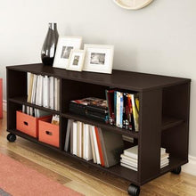 Load image into Gallery viewer, Modern Royal Cherry Finish TV Stand with Casters Wheels