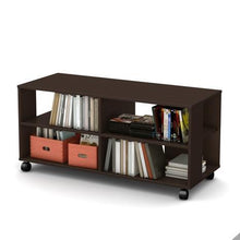 Load image into Gallery viewer, Modern Royal Cherry Finish TV Stand with Casters Wheels