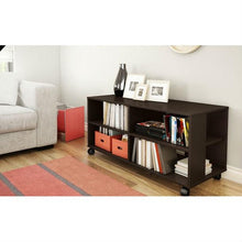 Load image into Gallery viewer, Modern Royal Cherry Finish TV Stand with Casters Wheels
