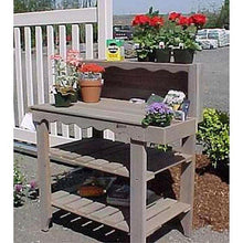 Load image into Gallery viewer, Red Finish Cedar Wood Potting Bench Garden Storage Outdoor Bakers Rack Table