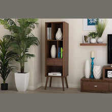 Load image into Gallery viewer, Mid-Century Modern Bookcase Display Shelf in Walnut Wood Finish